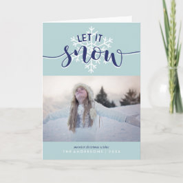 Laat het sneeuwen! De Foto van Kerstmis Feestdagen Kaart