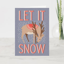 Laat het sneeuwen! De Kerstkaart van het rendier Feestdagen Kaart