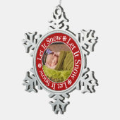 Laat het sneeuwen de Sneeuwvlok van de Sjabloon Tin Sneeuwvlok Ornament (Rechts)