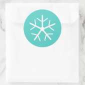 Laat het sneeuwen door Turquoise Snowflake Ronde Sticker (Tas)