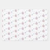 Laat het sneeuwen Dusty Blue en Bourgogne geperson Inpakpapier Vel (Voorkant)