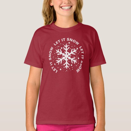 Laat het sneeuwen, één grote sneeuwvlok T-shirt (Voorkant)