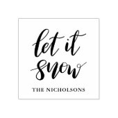 Laat het sneeuwen eenvoudig elegant handgeschreven rubberstempel (Afrduk)
