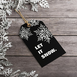 Laat het sneeuwen | Eenvoudig reinigen met kerstmi Cadeaulabel