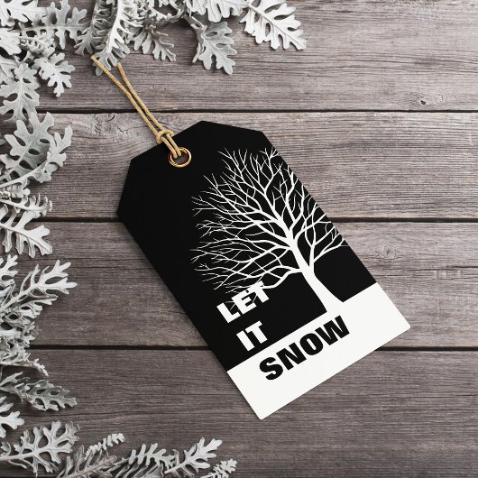 Laat het sneeuwen | Eenvoudig reinigen met kerstmi Cadeaulabel
