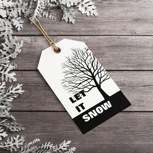 Laat het sneeuwen | Eenvoudig reinigen met kerstmi Cadeaulabel