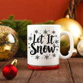 Laat het sneeuwen Elegant Script Christmas Coffee  Koffiemok