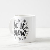Laat het sneeuwen Elegant Script Christmas Coffee  Koffiemok (Voorkant links)
