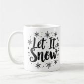 Laat het sneeuwen Elegant Script Christmas Coffee  Koffiemok (Links)