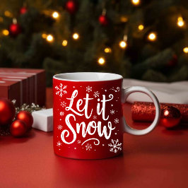 Laat het sneeuwen Elegant Script Kerstmis Feesteli Mok