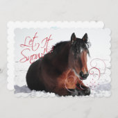 Laat het sneeuwen Equine Holiday Kaart (Voorkant / Achterkant)