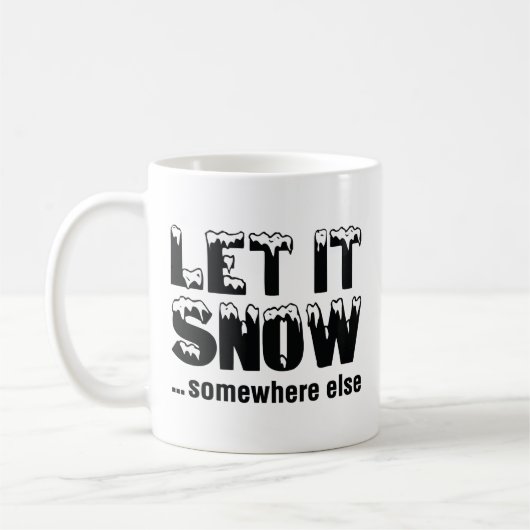 Laat het sneeuwen... ergens anders. koffiemok (Links)