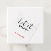 Laat het sneeuwen + familienaam + één foto bedankjes labels (In situ)