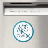 Laat het Sneeuwen Faux Blue Glitter Magnet (Insitu (Vaatwasser))