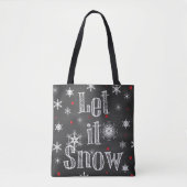 Laat het sneeuwen Faux Chalkboard-Canvas tas (Voorkant)