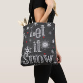 Laat het sneeuwen Faux Chalkboard-Canvas tas (Dichtbij)