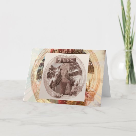Laat het sneeuwen feestdagen kaart (Voorkant)