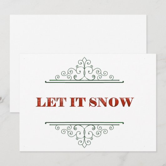 Laat het sneeuwen feestdagenkaart (Voorkant / Achterkant)