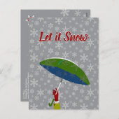 Laat het sneeuwen feestdagenkaart (Voorkant / Achterkant)