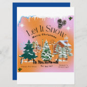 Laat het sneeuwen feestdagenkaart (Voorkant / Achterkant)