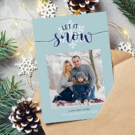 "Laat het sneeuwen" feestelijke aangepaste foto Feestdagenkaart