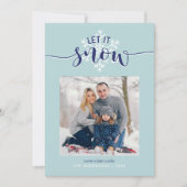 "Laat het sneeuwen" feestelijke aangepaste foto Feestdagenkaart (Voorkant)