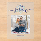 "Laat het sneeuwen" feestelijke fotovakantie Acryl Uitnodigingen (Voorkant)