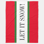 LAAT HET SNEEUWEN Feestelijke Helderrode Wit Groen Fleece Deken (Voorkant)
