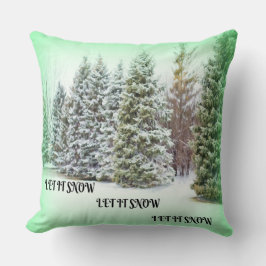 Laat het sneeuwen! Feestelijke sfeer van kerstbome Kussen