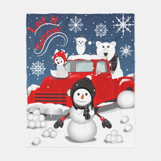 Laat het sneeuwen fleece deken (Voorkant)