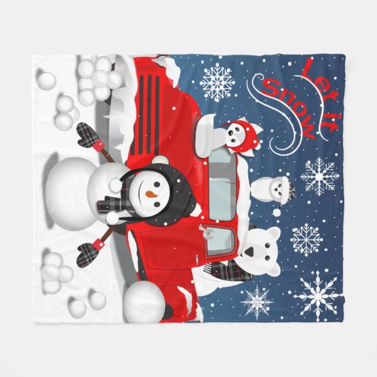 Laat het sneeuwen fleece deken (Voorkant (Horizontaal))