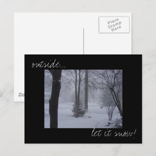 'Laat het sneeuwen' foto briefkaart (Voorkant / Achterkant)