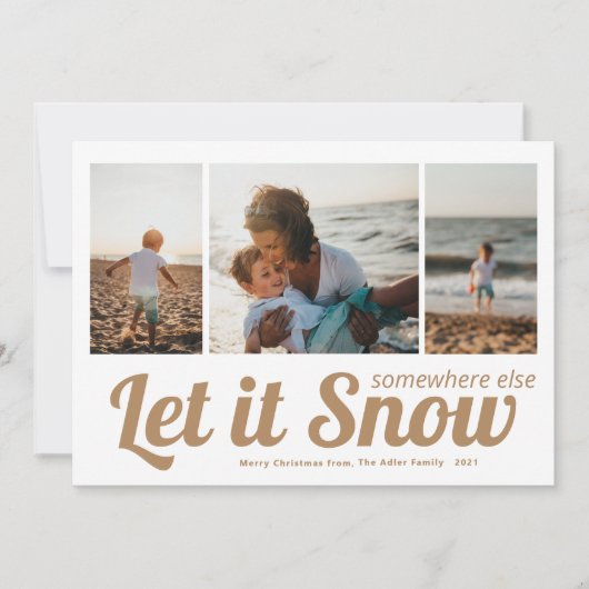 Laat het Sneeuwen Foto Collage Kerstmis Kaart (Voorkant)