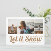 Laat het Sneeuwen Foto Collage Kerstmis Kaart (Staand voorkant)