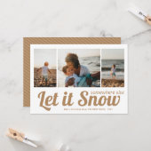 Laat het Sneeuwen Foto Collage Kerstmis Kaart (Voorkant / Achterkant in situ)
