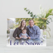 Laat het Sneeuwen Foto Kerstkaart (Staand voorkant)