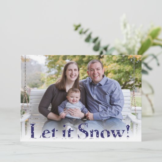 Laat het Sneeuwen Foto Kerstkaart (Staand voorkant)