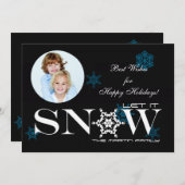 Laat het sneeuwen foto kerstkaart (Voorkant / Achterkant)