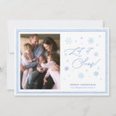Laat het sneeuwen Foto Vrolijke Kerstfoto Feestdagenkaart (Voorkant)