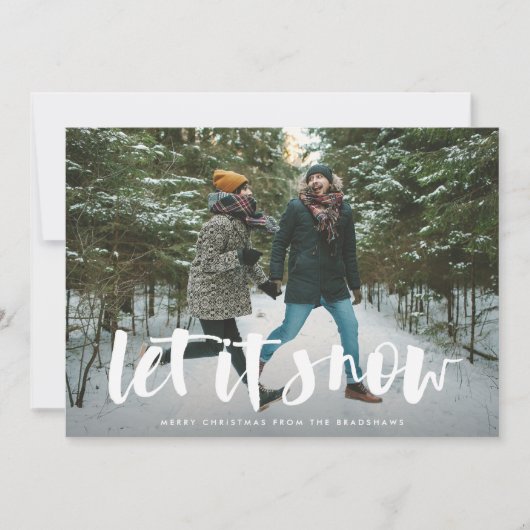 Laat het sneeuwen | Full Photo Holiday Card Feestdagenkaart (Voorkant)