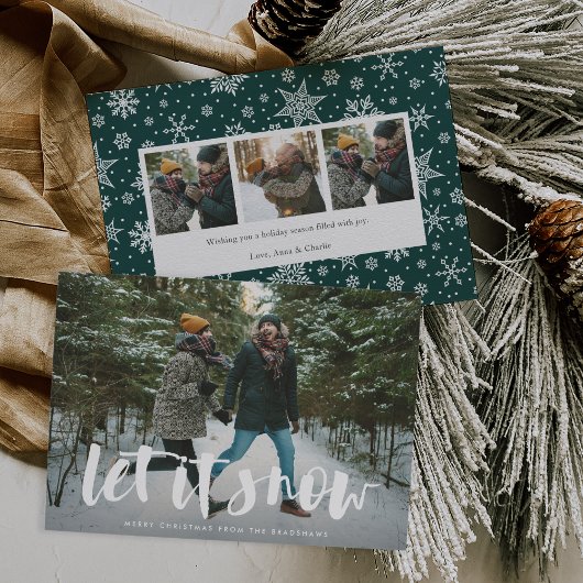 Laat het sneeuwen | Full Photo Holiday Card Feestdagenkaart