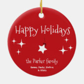 Laat het sneeuwen | Funny Gnomies Kerstmis Keramisch Ornament (Achterkant)