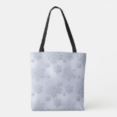 Laat het Sneeuwen–Funny Kerstmis Strand Zilver Tote Bag (Achterkant)