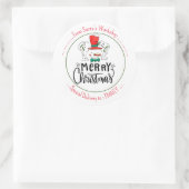 Laat het sneeuwen. Gelukkig sneeuwmangezicht Ronde Sticker (Tas)