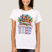 Laat het sneeuwen Gingerbread Familie Kerst T-shir T-shirt (Voorkant)