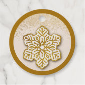 Laat het sneeuwen! Gouden Glitter Antiek Witte Sne Bedankjes Labels (Voorkant)