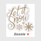 Laat het Sneeuwen Gouden Glitter Contour Sticker (Vel)