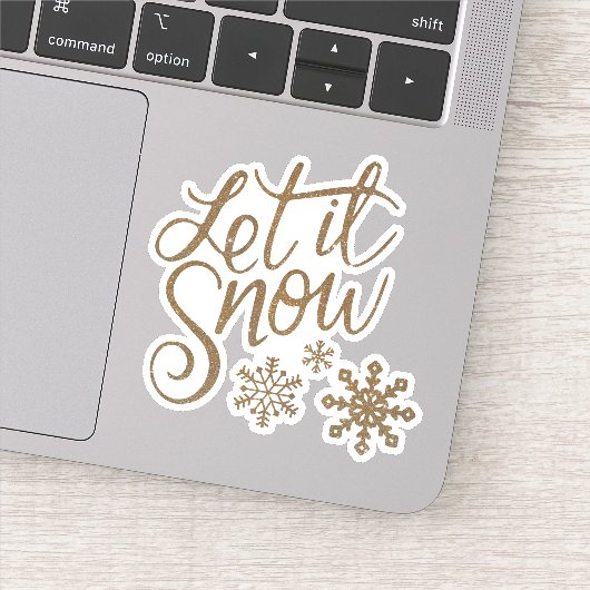 Laat het Sneeuwen Gouden Glitter Contour Sticker (Detail)