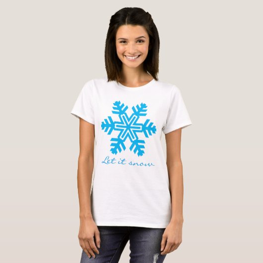 Laat het sneeuwen grappig aanpasbaar t-shirt (Voorkant volledig)