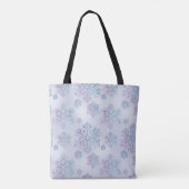Laat het Sneeuwen–Grappig Kerststrand Paars Tote Bag (Achterkant)